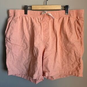 Old Navy Mens Linen Blend Shorts Elastic Waist Drawstring Peach Size XL Beach
